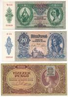 1936. 10P csillagos sorszámmal + 1941. 20P + 1944. 100P Vöröshadsereg Parancsnoksága + 1945. 10.000P T:I--III