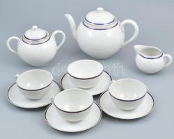 Zsolnay 4 személyes teás készlet, jelzett, 1940 körül.