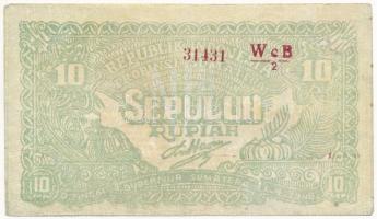 Indonézia / Szumátra 1948. 10R T:III Indonesia / Sumatra 1948. 10 Rupiah C:F Krause P#S193a