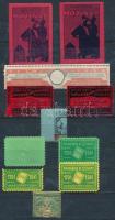 1915-1948 7 db levélzáró nyomdai hibákkal + 4 db támpéldány (elfogazások, színhiány, papírránc, stb.)