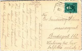 1934 Csörötnek (Szentgotthárdi járás), Rába parti ház, mosóasszonyok. photo + "POSTAI ÜGYN&quot...