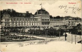 1909 Budapest II. Szt. Lukács fürdő. Divald Károly 2021-1909. (EK)