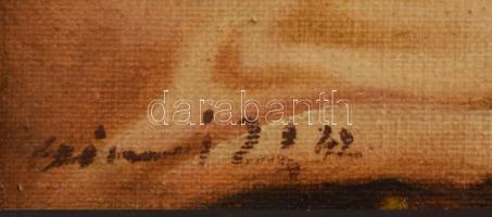 Olvashatatlan jelzéssel: Balerina. Olaj, vászon. Fakeretben. 27x20,5 cm