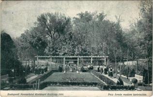 1910 Budapest XIV. Nemzetközi Kertészeti Kiállítás a Városligetben, Pecz Ármin modern kertészete (EK)