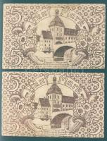 Német Birodalom/Weimari Köztársaság/Bamberg 1918. 5M fekete sorszámmal (2x) T:III