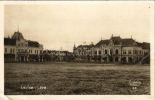 Léva, Levice; tér, üzletek / square, shops (EB)