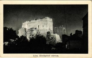 1939 Léva, Levice; kivilágított várrom. Foto Hajdu / Levicky hrad / castle ruins illuminated at night (EK)