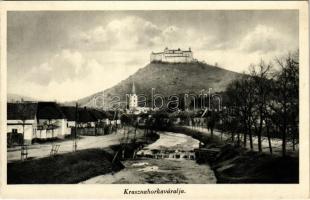 Krasznahorkaváralja, Krásnohorské Podhradie; vár, utca, templom. Gömöri kiadása / Hrad Krásna Horka / castle, street, church