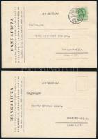 1941 Mangalicza Állatbitzományi Rt. 3 db fejléces céges levelezőlapja, Sárdy Brutusnénak, szül. Kézdi-Kovács Lenkének postázva, egyik légvédelmi felszerelés témában, törésnyomokkal