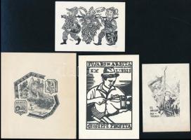 10 db vegyes ex libris. Különböző technika. / 10 ex libris bookplates. Different technique