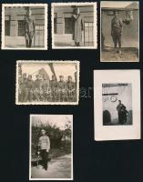 cca 1928-1945 Vegyes katonai fotó tétel, 6 db, 6×6 és 6×9 cm