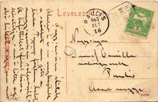 1907 Huszt, Chust, Khust; Kir. Járásbíróság. Ausländer Ignác kiadása (W.L. ?) 1916. / court (EB)