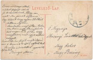 1913 Nyitra, Nitra; Megyeház utca, Hitelbank. Huszár István kiadása / street, credit bank (EB)