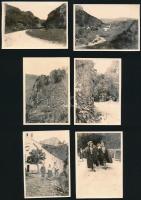 cca 1920 Felvidéki tájképek (Somoskővár, Szádelő, Torna vára, stb.), 14 db fotó, 6×9 cm