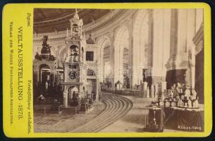 1873 Bécs, világkiállítás, keményhátú fotó, 7×10,5 cm