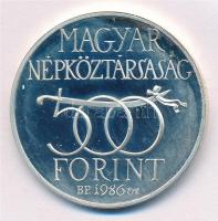 1986. 500Ft Ag "Budavár visszavétele 1686" T:1 (eredetileg PP) Adamo EM97