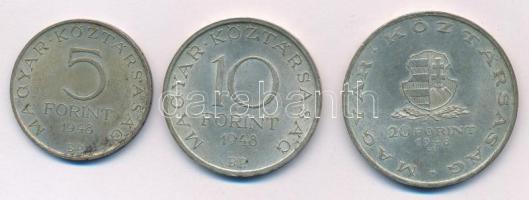 1948. 5Ft Ag "Petőfi" + 10Ft Ag "Széchenyi" + 20Ft Ag "Táncsics" &quot...