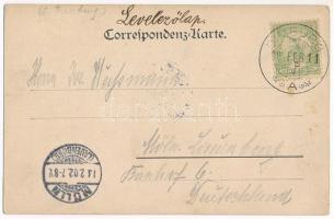 1902 Dimvár, Dimburg, Suchohrad; Fő tér, halász hálóval, Zubek vendéglője / Gasthaus / main square, ...