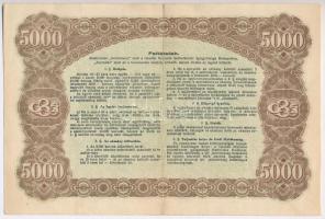 1922. Gazdák Biztosító Szövetkezete értékpapír 5000K-ról szárazpecséttel T:III