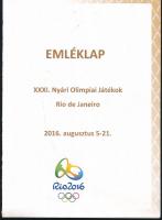 2016 XXXI. Nyári Olimpiai Játékok, Rio de Janeiro kitöltetlen emlékap