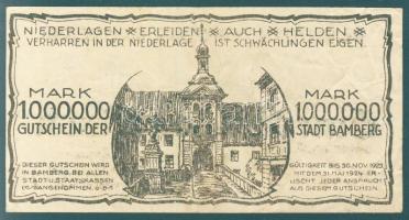 Német Birodalom/Weimari Köztársaság/Bamberg 1923.8. 1000.000M T:III