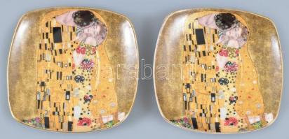 Gustav Klimt reggeliszó két személyes kávés csésze készlet. Díszdobozban. Matricás, jelzett, hibátla...