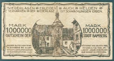 Német Birodalom/Weimari Köztársaság/Bamberg 1923.8. 1000.000M T:III