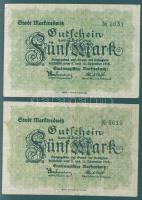 Német Birodalom/Weimari Köztársaság/Marktredwitz 1918.11.15. 5M (2x) T:III