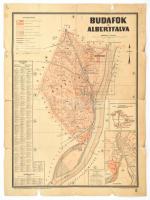 cca 1930 Budafok és Albertfalva térképe, szakadással 48x64 cm