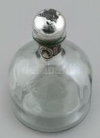 Cofradia üveg palack, parafa, műanyag dugóval, kopott, m: 19 cm