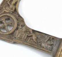 Bányász fokos. Réz, áttört. 12x10 cm