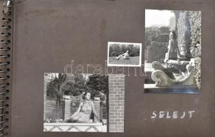 Családi fotóalbum, főként fürdőhelyeken készített életképekkel, portrékkal (Keszthely, Hévíz, Balato...