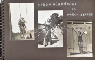 Családi fotóalbum, főként fürdőhelyeken készített életképekkel, portrékkal (Keszthely, Hévíz, Balato...