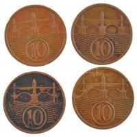 Csehszlovákia 1924-1937. 10h Br (4xklf) T:2-3
Czechoslovakia 1924-1937. 10 Haleru (4xdiff) C:XF-F