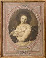 Mme Vigee Lebrun, nyomat. Üvegezett, kissé kopott fakeretben, látható méret: 38,5x28,7 cm