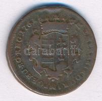 1761. Rézdénár "Mária Terézia" T:3 patina, ph