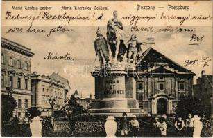 1905 Pozsony, Pressburg, Bratislava; Mária Terézia szobor. Gelbers Ansichtskartenausstellung / statue