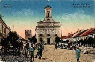 Poprád (Tátra), Fő tér, piac / main square, market (EK)