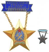 ~1950. Szakma kiváló műszaki dolgozója - Kohászat Rákosi-címeres zománcozott kitüntetés hátlapon 4714 sorszámmal, miniatűrrel, eredeti tokban T:2