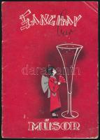 1941 A Sanghay Bar novemberi műsorfüzete, reklámokkal, címlap: Sebes grafikája, gyűrődésekkel