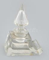 Üveg tintatartó, kopott, m: 14 cm