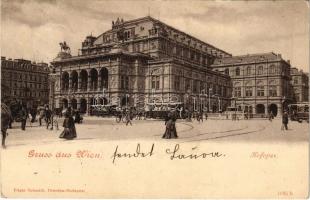 1899 (Vorläufer) Wien, Vienna, Bécs; Hofoper / opera house, tram. Edgar Schmidt (EK)
