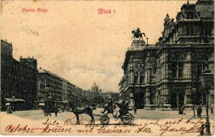 1899 (Vorläufer) Wien, Vienna, Bécs; Opern-Ring / street view, tram. C. Ledermann jr. (fl)