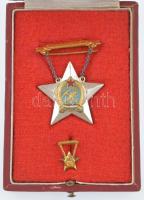 ~1950. "Sztahanovista" arany fokozat, zománcozott fém kitüntetés, miniatűrrel, eredeti tok...