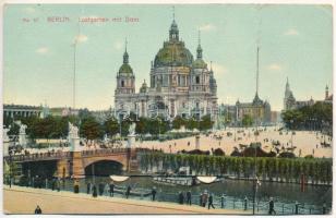 1910 Berlin, Lustgarten mit Dom. Postkarte mit Leporello-Album / Leporellocard with 8 pictures (small tear)