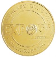 Lebó Ferenc (1960-) 1992. "Európában, Európáért / Magyarország - Sevilla Expo 1992" aranyo...