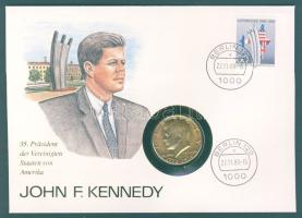 USA 1976. 1/2 $ "Jubileumi Kennedy" érmés borítékon NSZK/Berlin bélyeggel, ismertetővel T:1