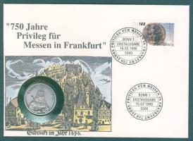 NSZK "II. Frigyes császár" Ag (matt) 11,8g emlékérem érmés borítékon elsőnapi bélyegzős NSZK bélyeggel, hátlapi tanúsítvánnyal (csak 9999 db!), ismertetővel! T:1