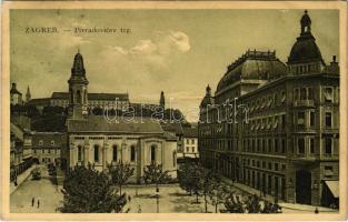 1912 Zagreb, Zágráb; Preradovicev trg / square (EK)