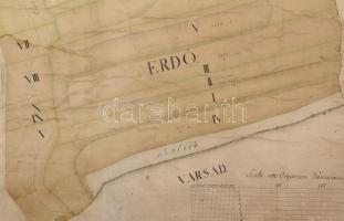 "Szabatonpuszta abrosza", vászontérkép, sérülésekkel, 65×100 cm